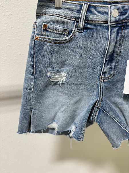 Cello Distressed Mid-Rise Shorts