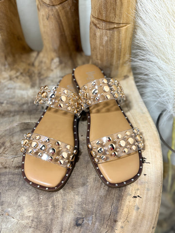 Corky’s Clear Studded Sandals