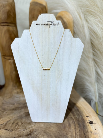 Stainless Steel Gold Mama Necklace