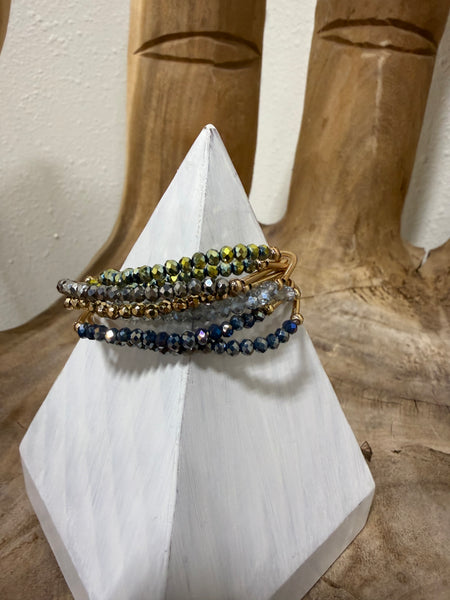 Green Beaded Guitar String Bracelet
