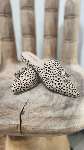 Leopard Print Heel with Two Tassels