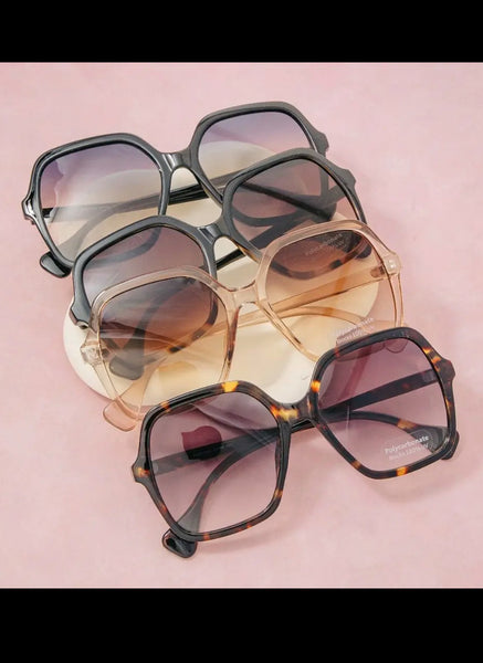 Wide Square Framed Sunglasses