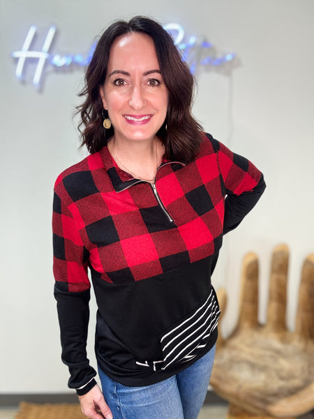 Checkered Quarter-Zip