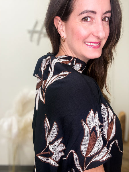 Black Abstract Top