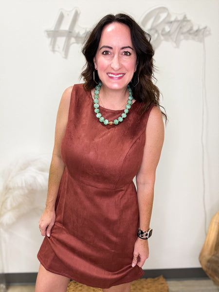 Marsala Suede Dress