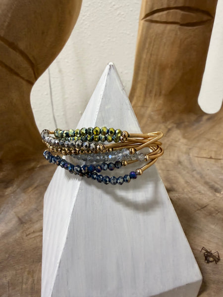 Green Beaded Guitar String Bracelet