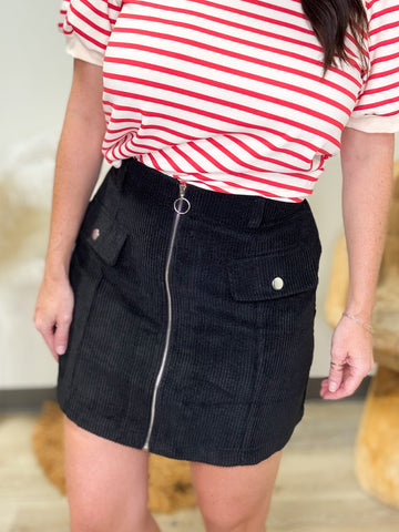 Corduroy Skirt With Zipper