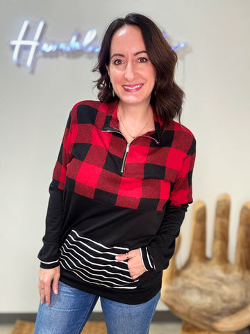 Checkered Quarter-Zip
