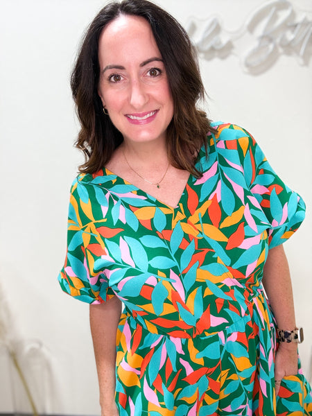 Jewel Tone Leaf Romper