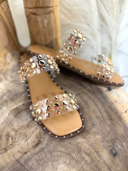 Corky’s Clear Studded Sandals