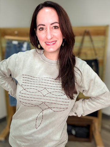 Western Boot Stitch Sweatshirt
