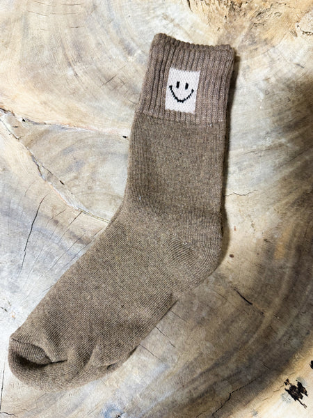 Smiley Face Crew Socks