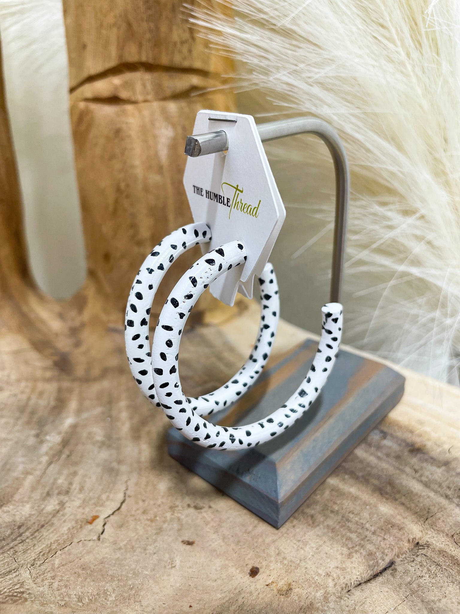 Dalmatian Print Hoop Earrings