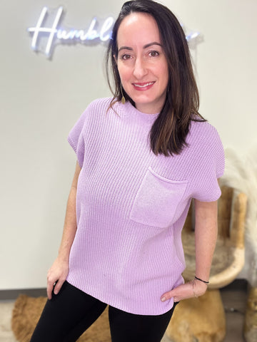 Lilac Short Sleeve Sweater