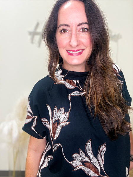 Black Abstract Top