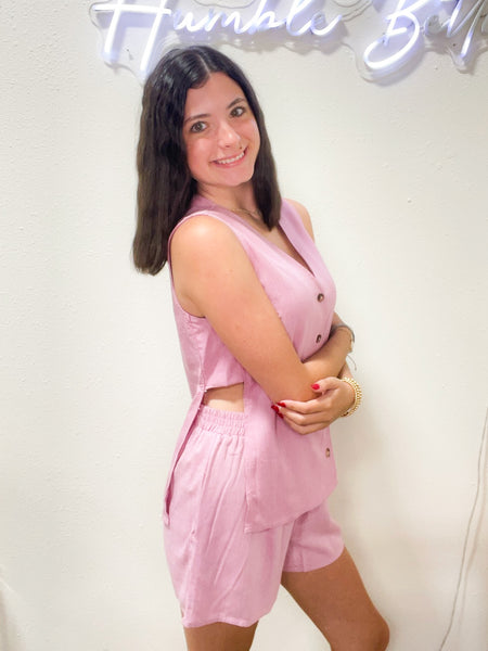 Pink Tank & Shorts Set