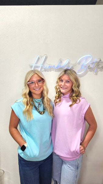 Mint Oversized Mock Neck Tank