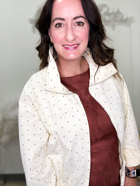 Cream Polka Dot Utility Jacket