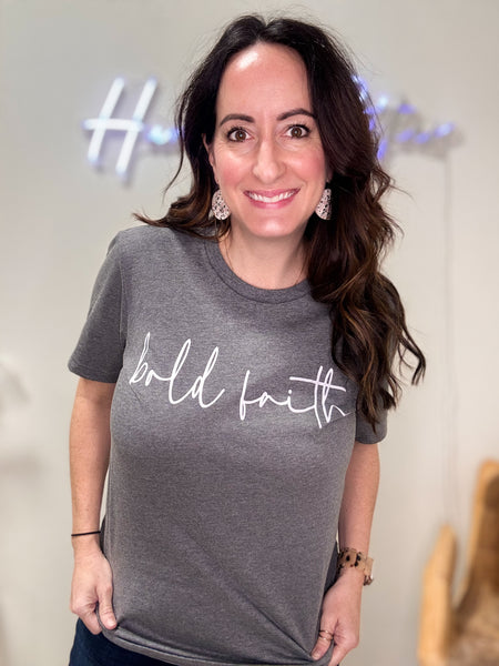 “Bold Faith” Gray Tee