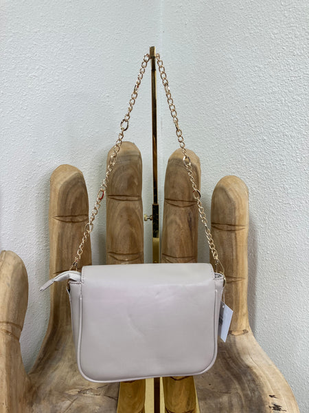 Light Taupe Studded Shoulder Bag