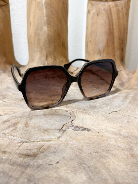 Wide Square Framed Sunglasses
