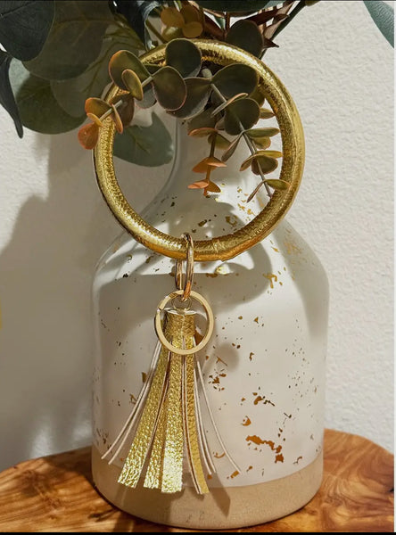 Round Keychain with Tassel