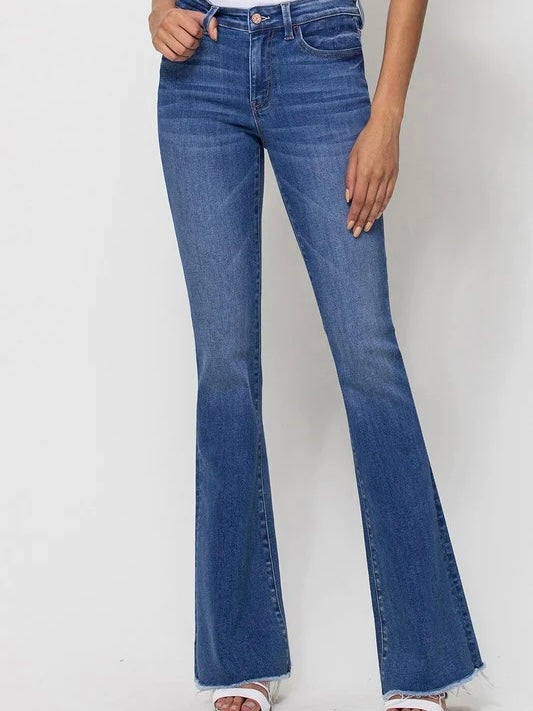 Vervet Frayed Slim Flare Jeans