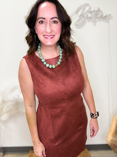 Marsala Suede Dress