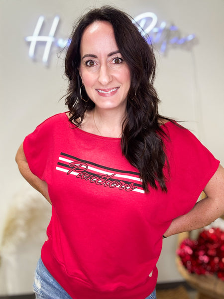 Vintage Off-Shoulder Panthers Top