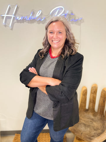 Charcoal Ruched Sleeve Blazer