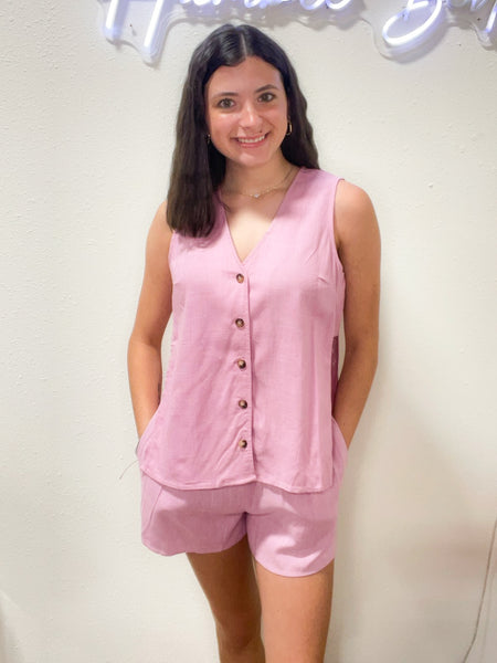 Pink Tank & Shorts Set
