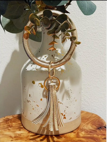 Round Keychain with Tassel