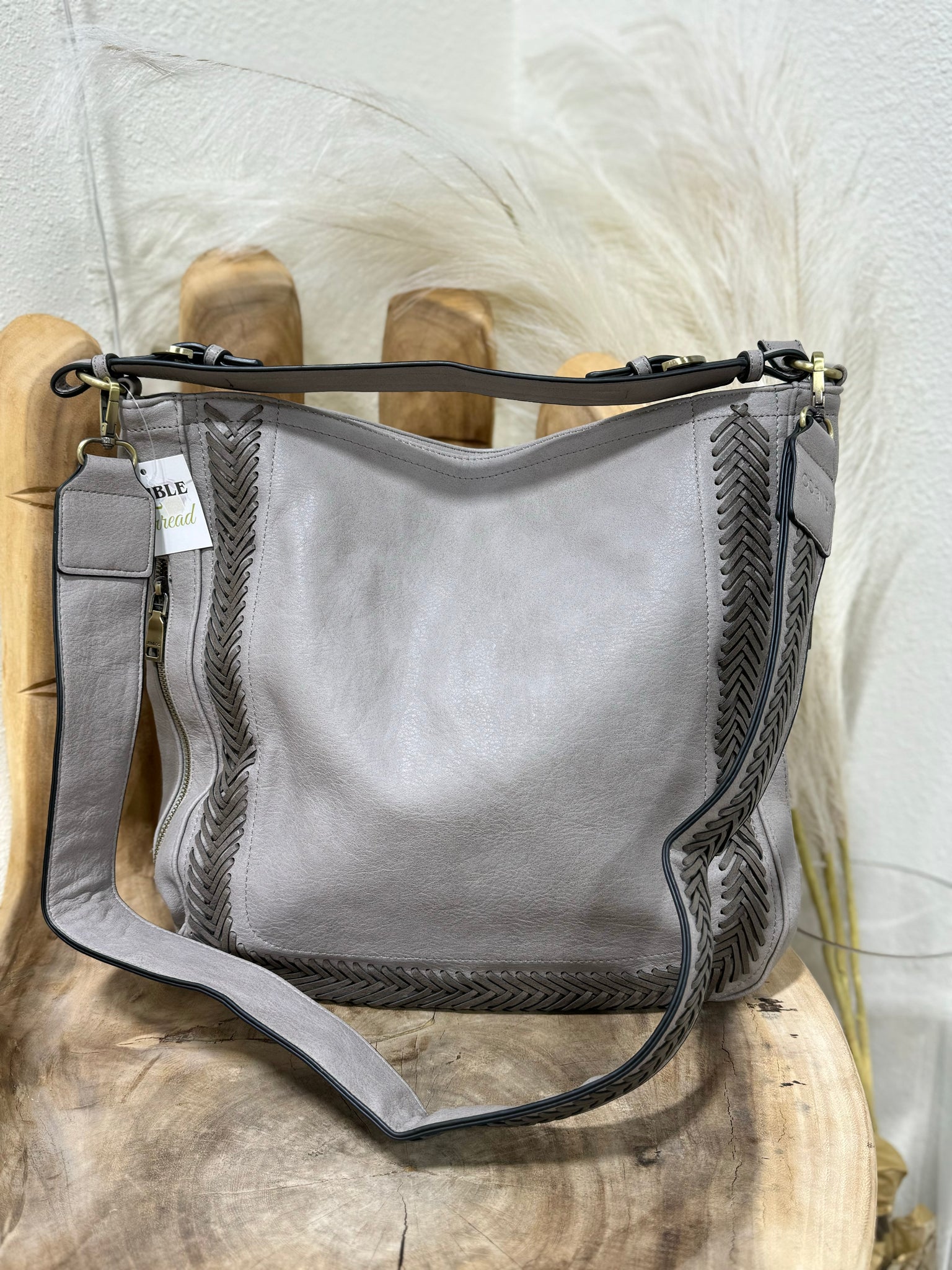 Cabot Arkansas Ladies Boutique Grey Whipstitch Bag