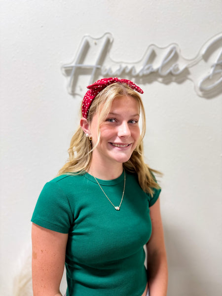 Polka Dot Knotted Bow Headband