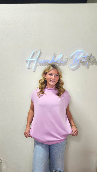 Purple Oversized Mock Neck Tank