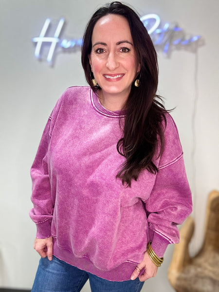 Purple Acid Wash Sweater