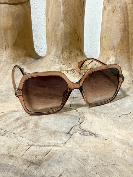 Wide Square Framed Sunglasses