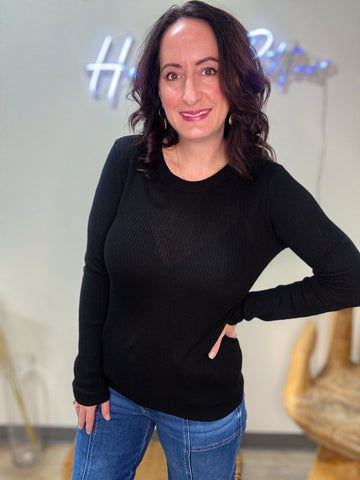 Black Long Sleeve Layering Piece