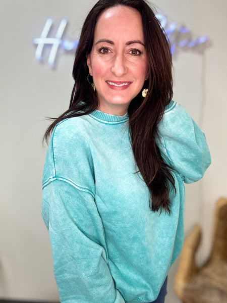 Light Blue Acid Wash Sweatshirt