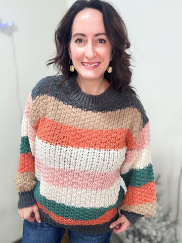 Color Block Chunky Sweater