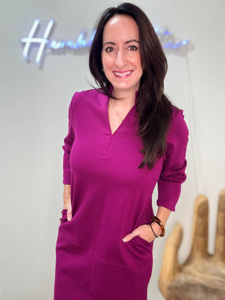 Merlot Boxy A-Line Dress