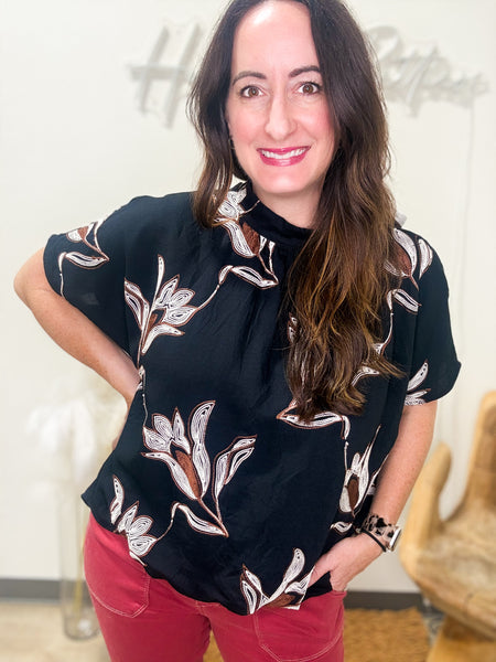 Black Abstract Top