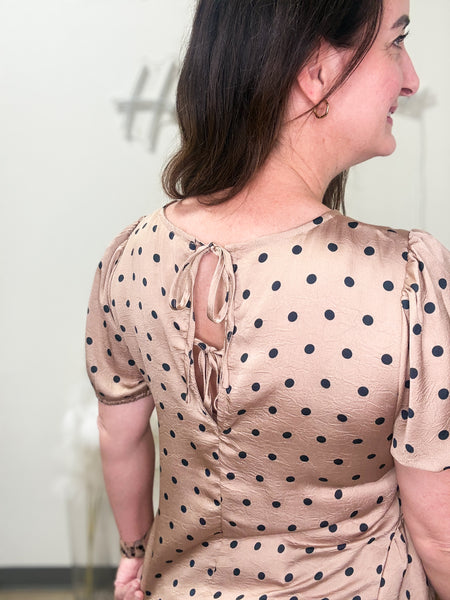 Polka Dot Peplum Blouse