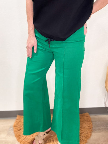 Kelly Green Pintuck Pants