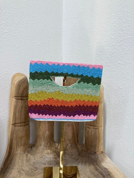Rainbow Beaded Clutch