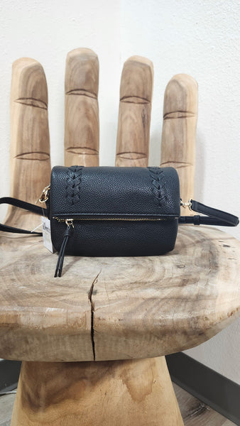 Black Crossbody with Braided Detailing