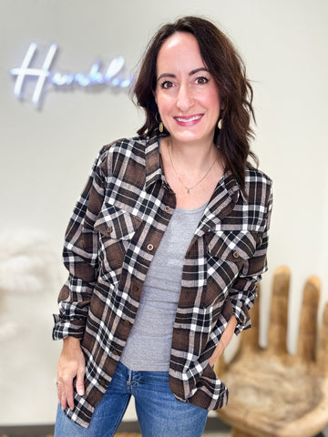 Brown & White Flannel
