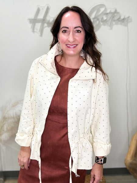 Cream Polka Dot Utility Jacket