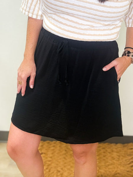 Black Breezy Skirt