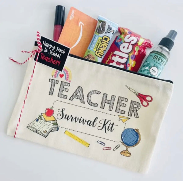 Teacher Survival Kit Canvas Pencil Case